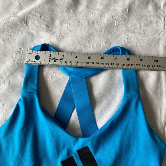 Adidas Women's Blue Sports Bra Logo Racerback - Picture 8 of 12